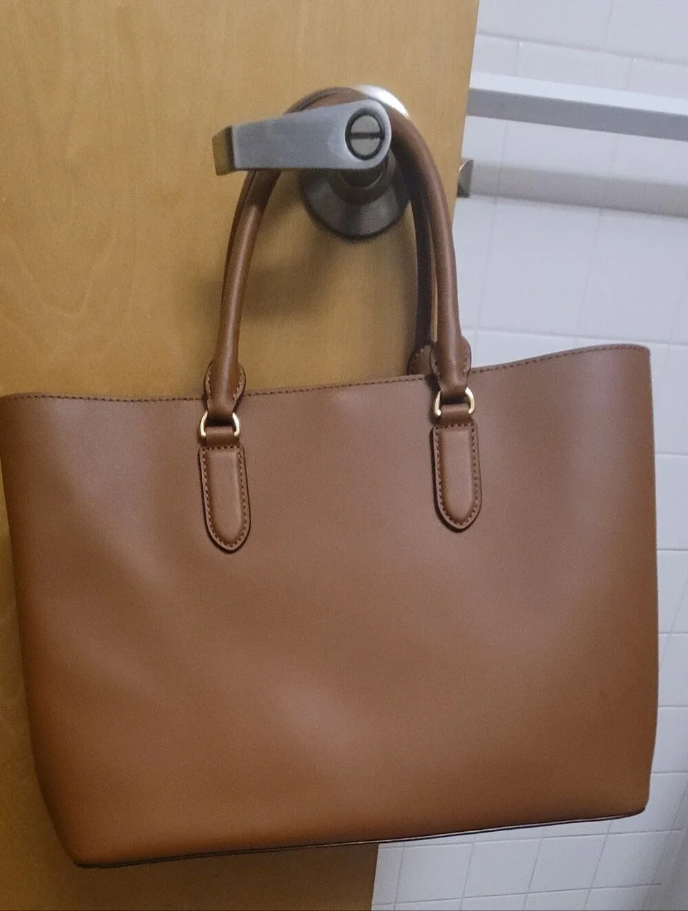 Lauren Ralph Lauren Caramel Brown Leather Tote